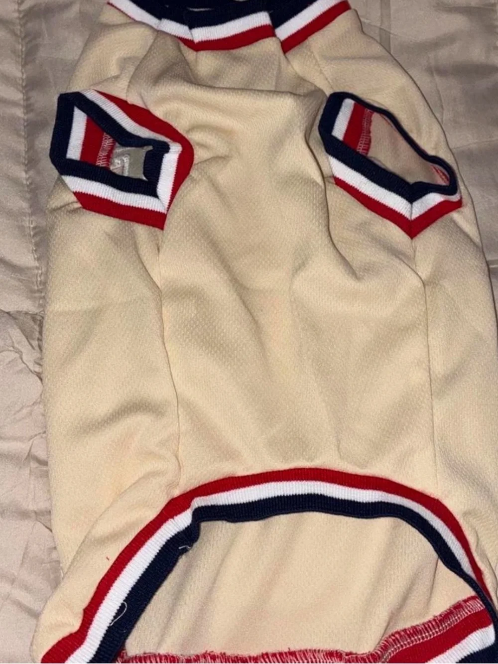 GOAT Embroidered Cream Athletic pet Jersey